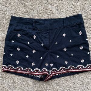 LOFT Navy Embroidered Women's Shorts